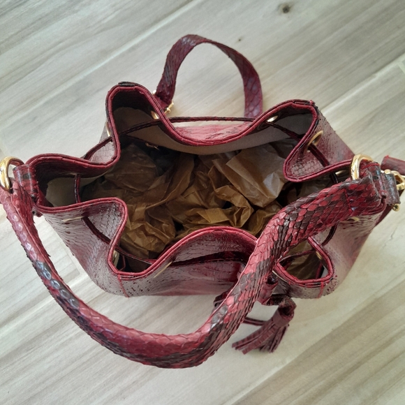 NEW Grand pelle collection red real python handbag - Picture 3 of 8